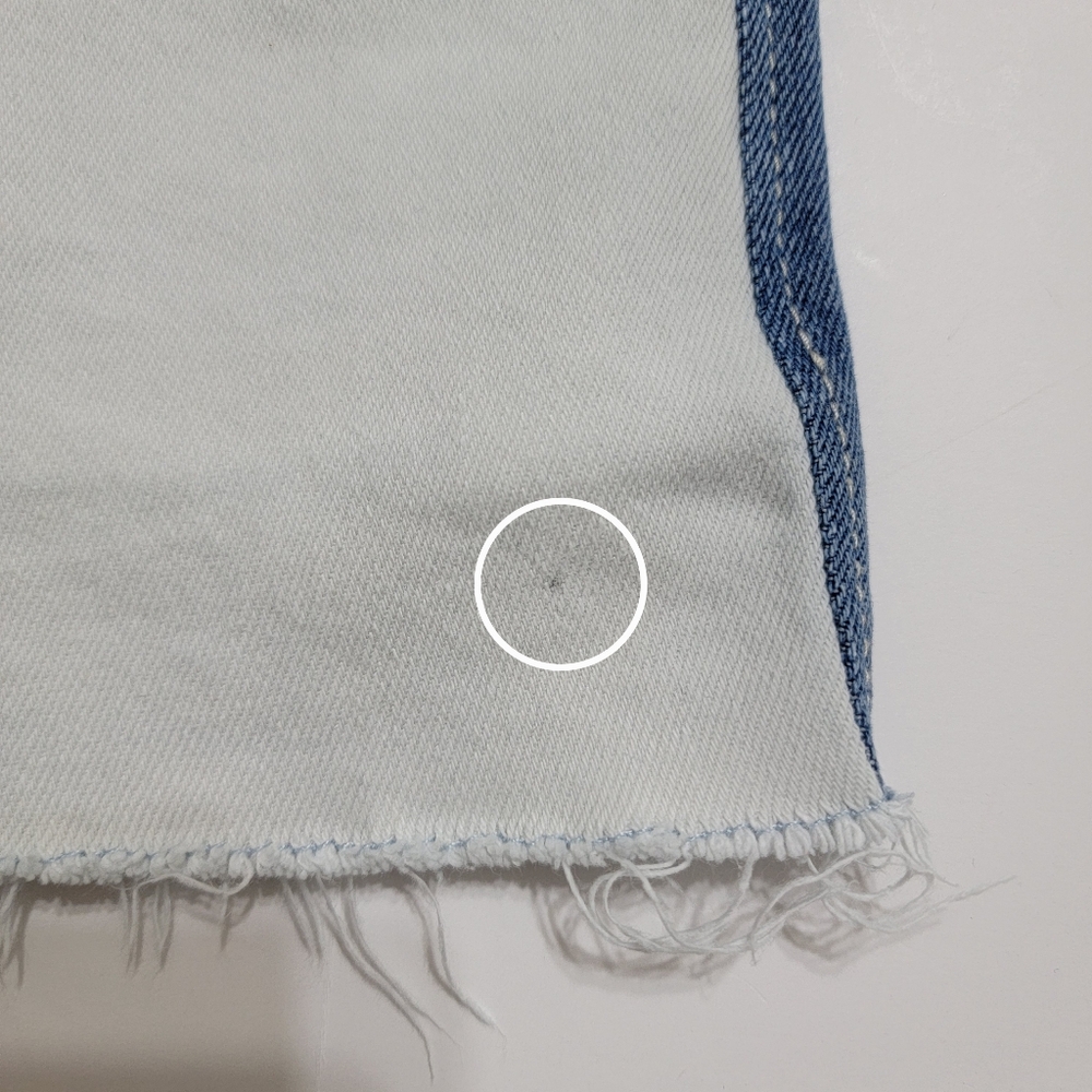 Patchwork Two-Tone Denim Shorts - Light Blue & Cream - Picture 8 of 8